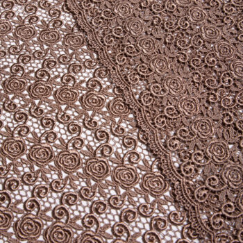 Καφέ Ανοιχτή Λουλουδένια Δαντέλα