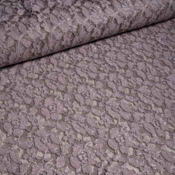 Καφέ-Γκρι Λουλουδένια Δαντέλα