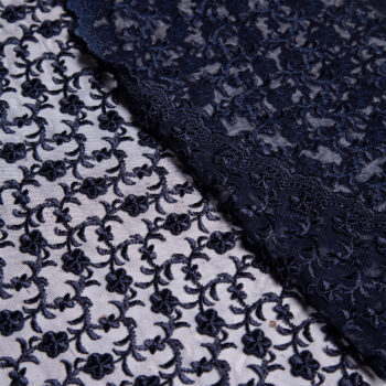 Μπλε Σκούρα Λουλουδάτη Δαντέλα