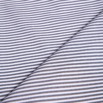 Γκρι Σκούρα Ριγέ Ποπλίνα