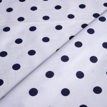 Σκούρα Μπλε Πουά Ποπλίνα