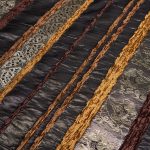 Χρυσό-Καφέ Μπροκάρ με Φυλλώδη Μοτίβα