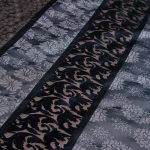 Μαύρο-Ασημί Μπροκάρ με Λουλουδάτα Μοτίβα