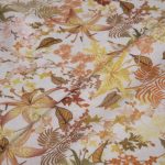 Κίτρινο Πορτοκαλί Floral Λινό