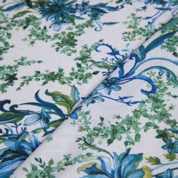 Πετρόλ Σομόν Floral Λινό