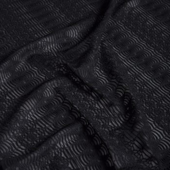 Black Wave Lace Ελαστική Δαντέλα